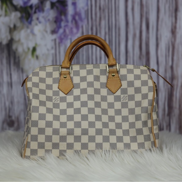 Louis Vuitton Azur Speedy 30 with lock and key - Picture 2 of 10